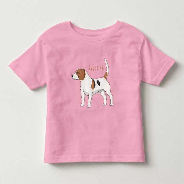 T-shirt Pour Les Tous Petits dessin animé de chien beagle (Devant)