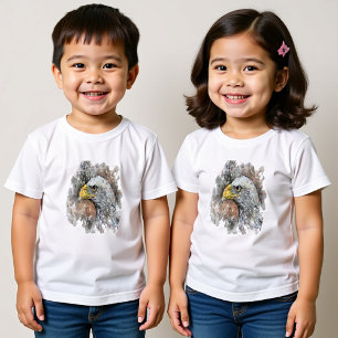 T-shirt Pour Les Tous Petits dessin aquarelle d'un aigle
