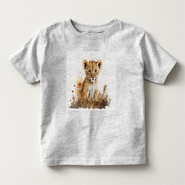 T-shirt Pour Les Tous Petits dessin d'aquarelle safari - lion king (Devant)