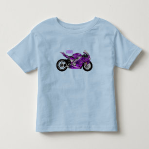 T-shirt Pour Les Tous Petits Dessin de moto de sport violet