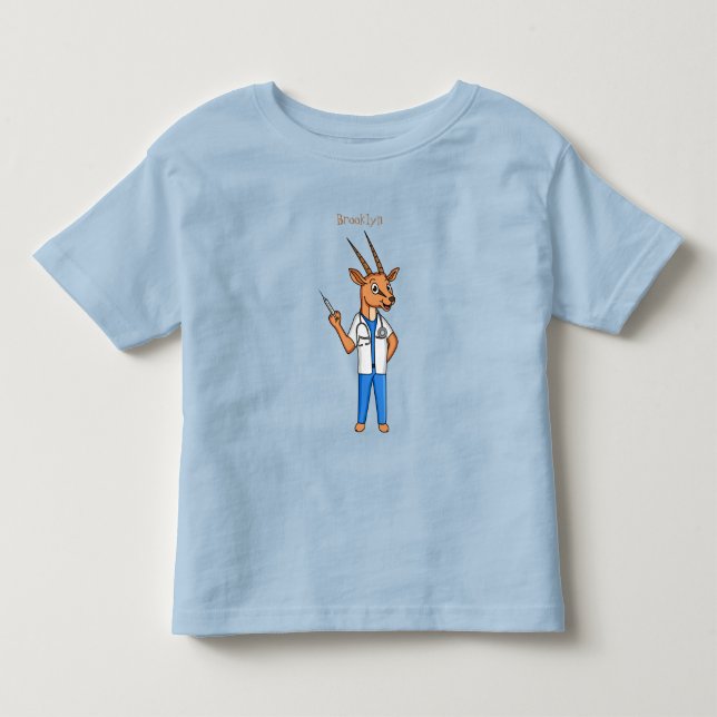 T-shirt Pour Les Tous Petits Dessin du médecin de l'antilope Cute Gemsbok (Devant)