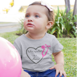 T-shirt Pour Les Tous Petits Détendez-Vous Ma Mère Est Une Infirmière Coeur Ste