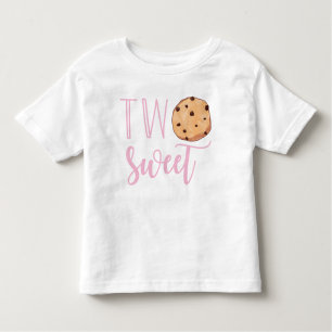T-shirt Pour Les Tous Petits Deux biscuit rose doux Anniversaire