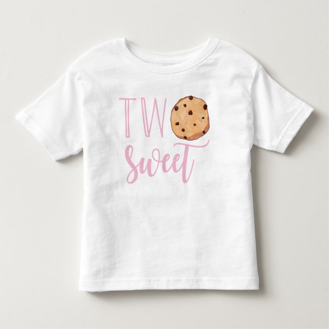 T-shirt Pour Les Tous Petits Deux biscuit rose doux Anniversaire (Devant)