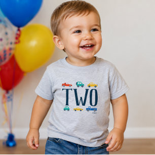 T-shirt Pour Les Tous Petits Deux Chemise d'anniversaire de transport