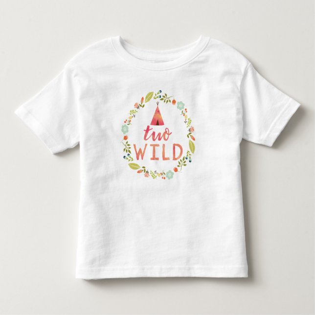 T-shirt Pour Les Tous Petits Deux Chemise d'Anniversaire Florale Pink (Devant)