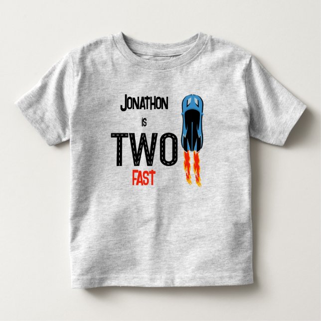 T-shirt Pour Les Tous Petits Deux courses rapides deuxième anniversaire fête (Devant)