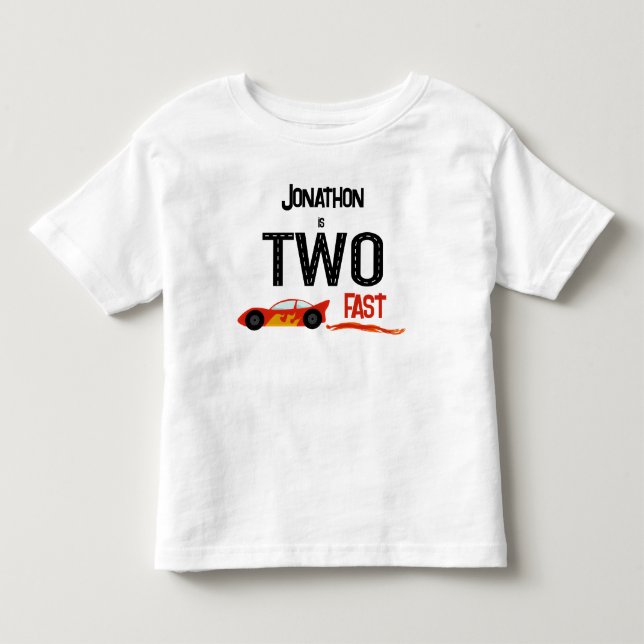 T-shirt Pour Les Tous Petits Deux courses rapides deuxième anniversaire fête (Devant)