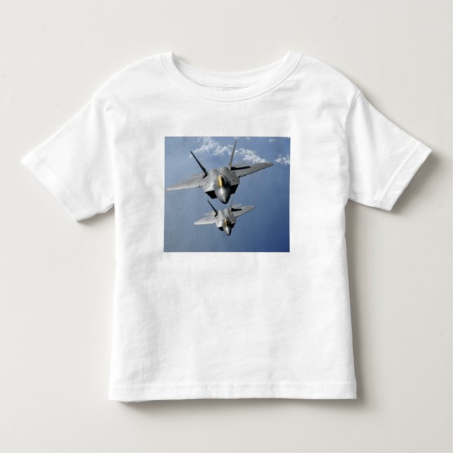 T-shirt Pour Les Tous Petits Deux F-22 Raptors survolent l'océan Pacifique (Devant)
