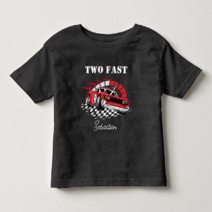 T-shirt Pour Les Tous Petits Deux Fast Race Car, 2e anniversaire