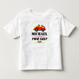T-shirt Pour Les Tous Petits Deux Fast Race Car deuxième anniversaire