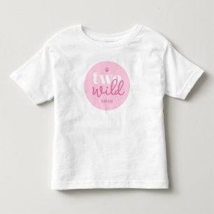 T-shirt Pour Les Tous Petits Deux Fille Sauvage 2ème Anniversaire