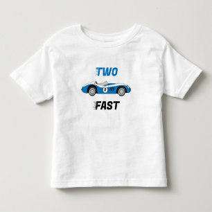 T-shirt Pour Les Tous Petits Deux garçons de voiture de course bleue vintage ra