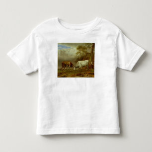T-shirt Pour Les Tous Petits Deux taureaux avec les klaxons verrouillés, 1653