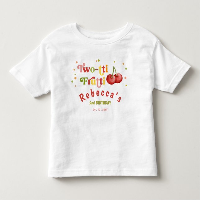 T-shirt Pour Les Tous Petits Deux tti Frutti Fruity Fun Fun Deuxième Anniversai (Devant)