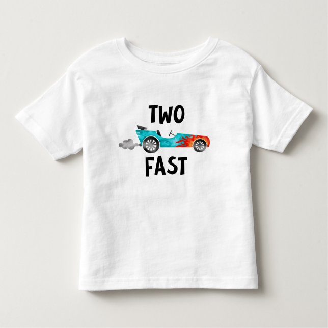 T-shirt Pour Les Tous Petits DEUX voiture de course rapide garçon tournant deux (Devant)