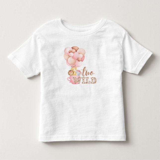 T-shirt Pour Les Tous Petits Deux Wild Safari Jungle Thème 2ème Anniversaire (Devant)