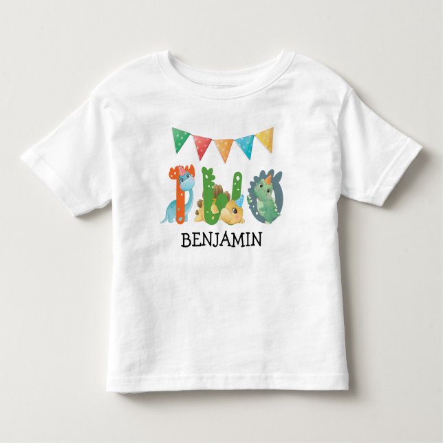 T-shirt Pour Les Tous Petits Deuxième anniversaire Dinosaur bébé (Devant)