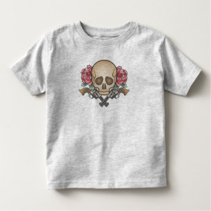 T-shirt Pour Les Tous Petits Dia de los Muertos Skull and Guns  Chemise