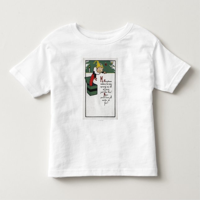 T-shirt Pour Les Tous Petits Diable envoyant des souhaits de Noël (Devant)