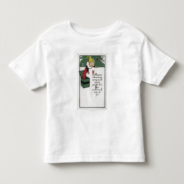 T-shirt Pour Les Tous Petits Diable envoyant des souhaits de Noël (Devant)