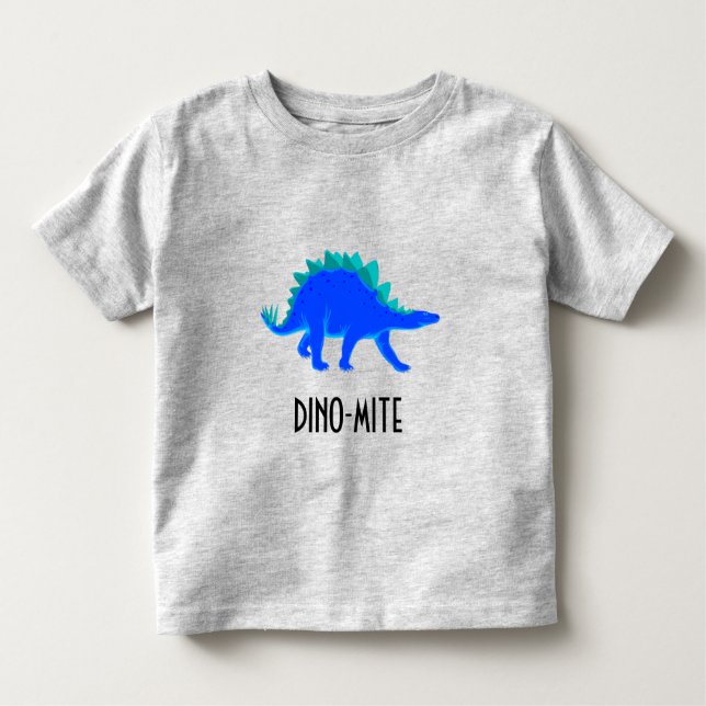 T-shirt Pour Les Tous Petits DINO-MITE !  Dinosaure bleu (Stegosaurus), (Devant)
