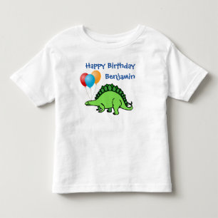 T-shirt Pour Les Tous Petits Dinosaur Anniversaire Ballons mignons Nom du petit