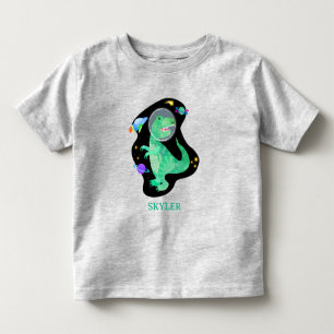 T-shirt Pour Les Tous Petits Dinosaure Astronaute Espace Extra-Atmosphérique