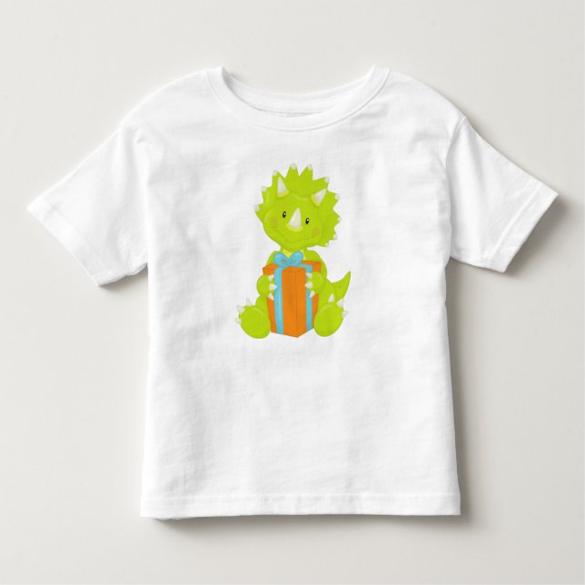 T-shirt Pour Les Tous Petits Dinosaure d'anniversaire, Dinosaure de fête, Casqu (Devant)