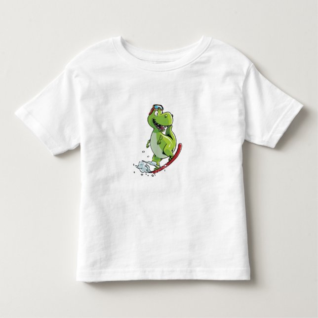 T-shirt Pour Les Tous Petits Dinosaure de surf (Devant)