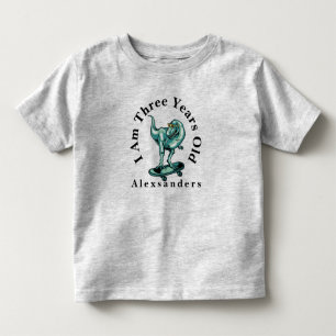T-shirt Pour Les Tous Petits Dinosaure de T Rex avec le nom, je suis 3 années