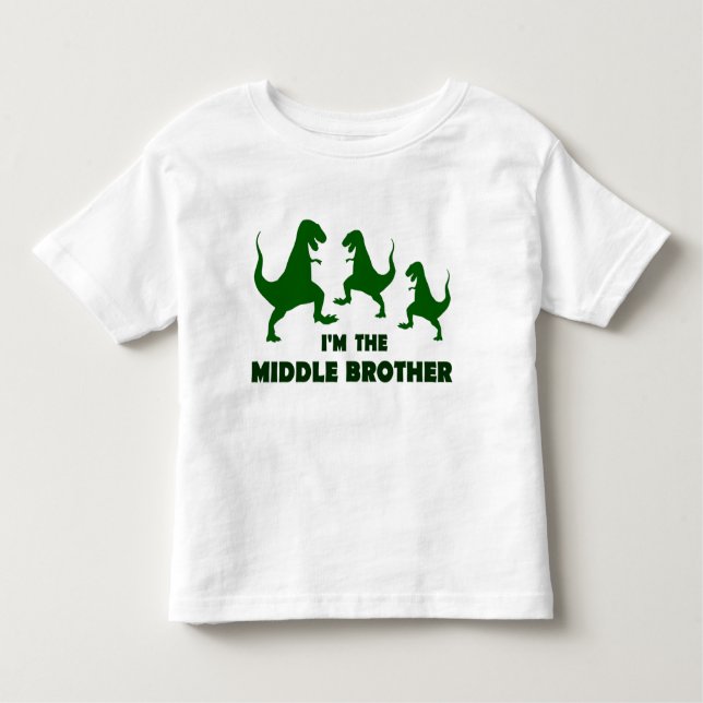 T-shirt Pour Les Tous Petits Dinosaure I'm the Middle Brother (Devant)