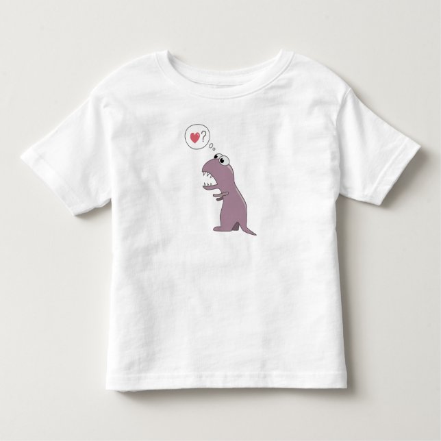 T-shirt Pour Les Tous Petits Dinosaure mignon dans la bande dessinée d'amour (Devant)
