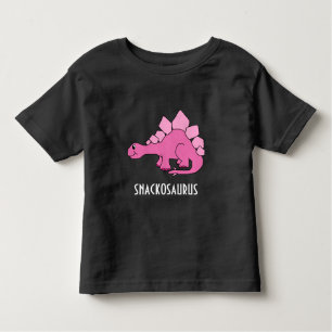 T-shirt Pour Les Tous Petits Dinosaure rose mignon ; Snackosaurus