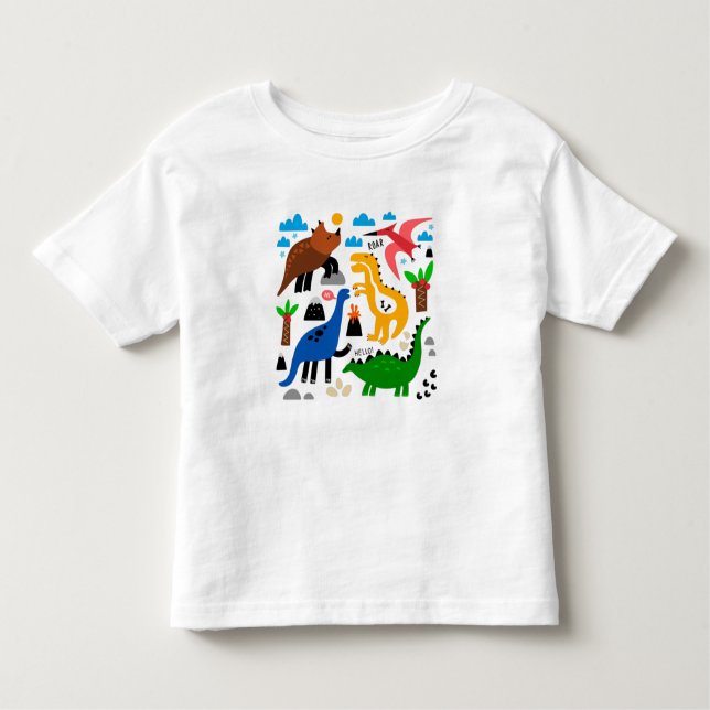 T-shirt Pour Les Tous Petits Dinosaures motif transparent (Devant)