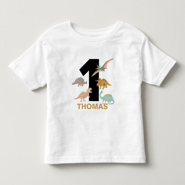 T-shirt Pour Les Tous Petits Dinosaurs Kids Hand Drawn Boho Dinosaur Birthday (Devant)