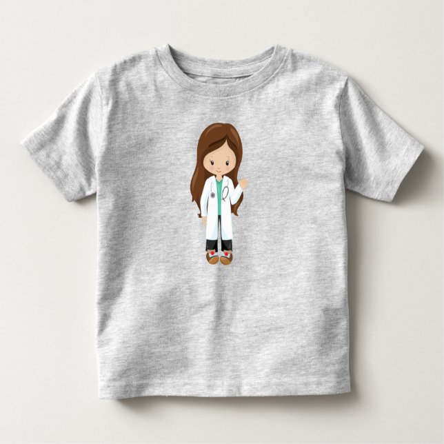 T-shirt Pour Les Tous Petits Docteur, Infirmière, Stéthoscope, Blouse de Labora (Devant)