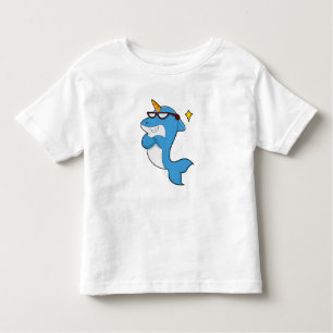 T-shirt Pour Les Tous Petits Dolphin as Unicorn with Glasses.PNG
