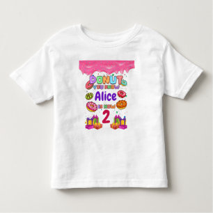 T-shirt Pour Les Tous Petits Donut Personnalisé Couleur Parsemé Fête d'Annivers