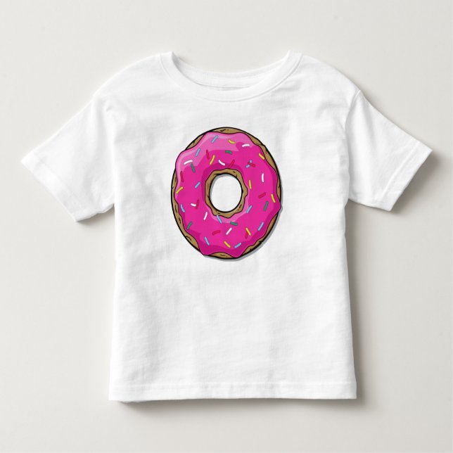 T-shirt Pour Les Tous Petits Donut rose, noisette, glaçage, arrosage, givrage (Devant)