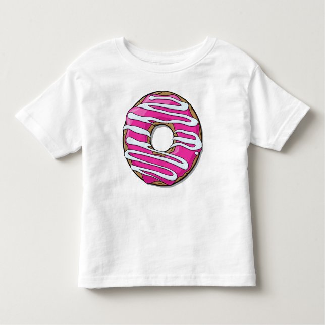 T-shirt Pour Les Tous Petits Donut rose, noix de muscade, glaçage, givrage, laq (Devant)