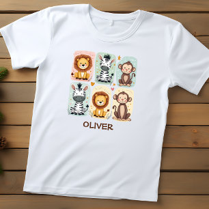 T-shirt Pour Les Tous Petits Doodles d'animaux de safari fantaisistes