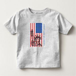 T-shirt Pour Les Tous Petits Douce terre de liberté, drapeau américain, 4 juill