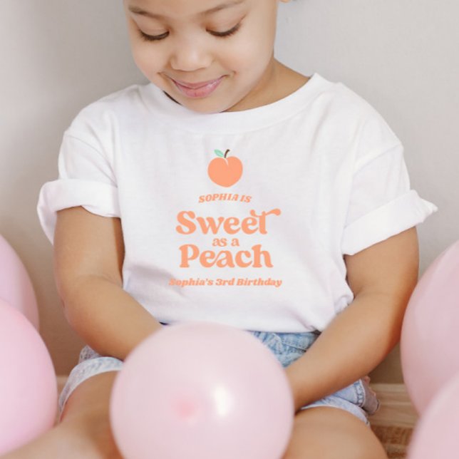 T-shirt Pour Les Tous Petits Doux comme une pêche rose orange anniversaire (Créateur téléchargé)