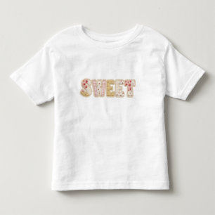 T-shirt Pour Les Tous Petits Doux motif d'été patchwork de fraises brodées