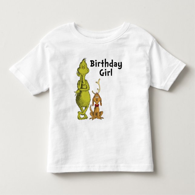 T-shirt Pour Les Tous Petits Dr. Seuss | Grinch Fille anniversaire d'hiver (Devant)