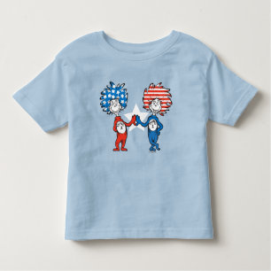 T-shirt Pour Les Tous Petits Dr Seuss   Une chose Deux graphiques patriotiques