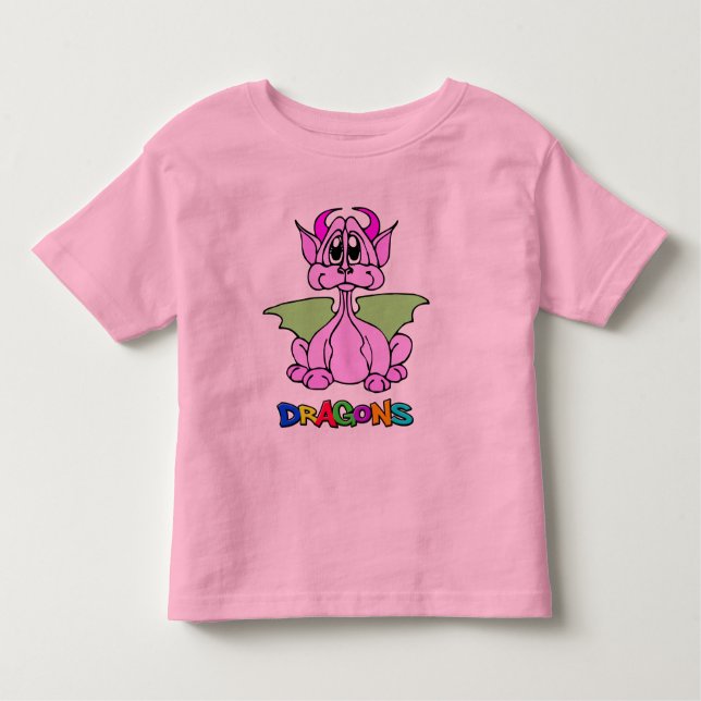 T-shirt Pour Les Tous Petits Dragon rose (Devant)