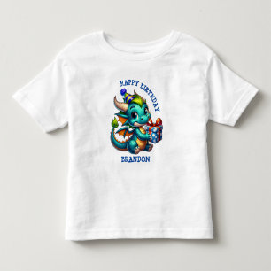 T-shirt Pour Les Tous Petits Dragon Thème Personnalisé Anniversaire Garçon