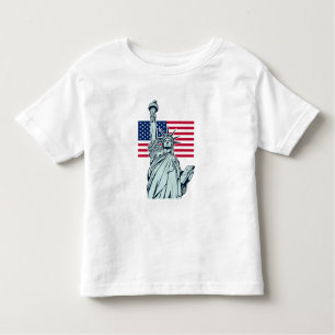 T-shirt Pour Les Tous Petits Drapeau américain avec Lady Liberty